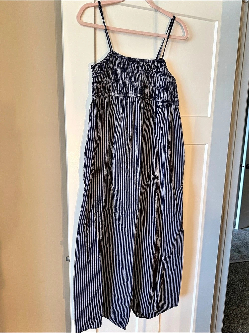 new day Striped Maxi Dress in Black & Gray Size Medium